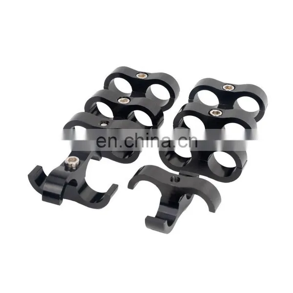 AN6 AN8 AN10 Billet Aluminum Anodized Black Braided Hose Separator Clamp Fuel Line Divider Clamp photo-5