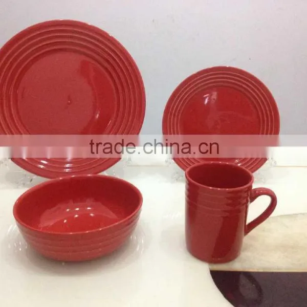 Ceramic Ware With Solid Color Dinner Set for Gibson16pcs Dinnerware Set With Different Color photo-3
