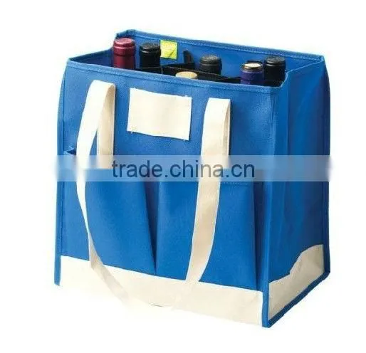Promotional Non Woven Wine Bag Non Woven 6 Bottle Wine Bag