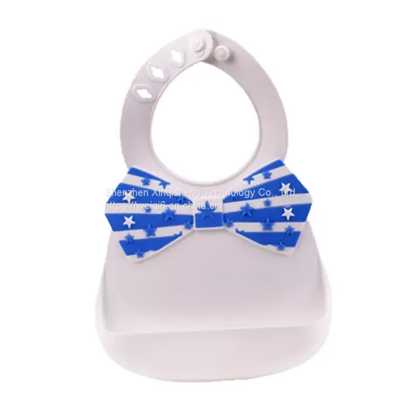 Food Grade Silica Gel Baby Product Bibs Soft Waterproof Easy Clean Silicone Bibs Silicone Baby Bib photo-3
