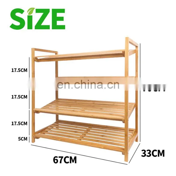 4 Tier Bamboo Shoe Rack Storage Rack Organizer Rack photo-3