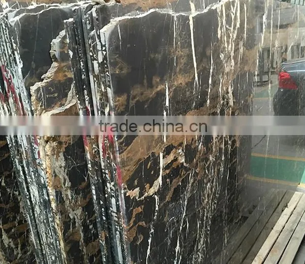 Cheap Supply Polished Black Portoro Marble Slab photo-3