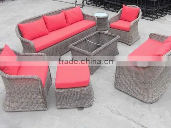 Waterproof PE Wicker Sectional Sofa Outdoor Furniture Rattan Sofa Set photo-6
