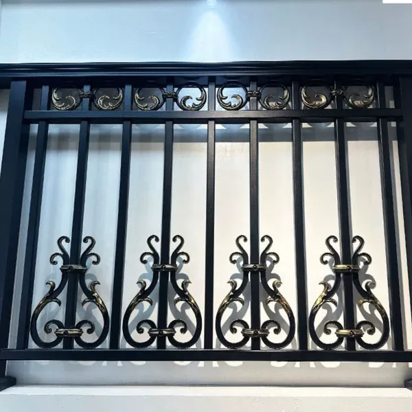 Outdoor Wrought Iron Security Fence | Galvanized Wrought Iron Style Fencing for Villas & Courtyards