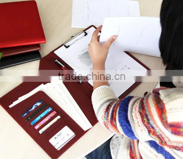 4 Colors Customizable PU Leather Double Sided Clip Board for Office Gift Supplier's Choice photo-4