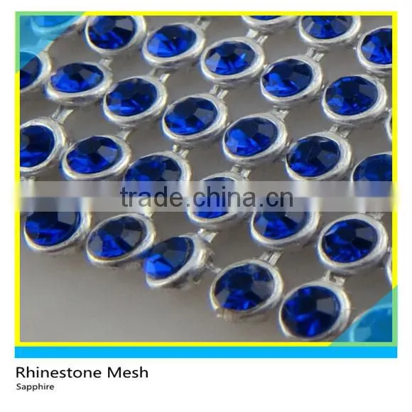 Black Rhienstone Silver Aluminum Base Mesh Sew on Technics Rhienstone Mesh Round Roll photo-5