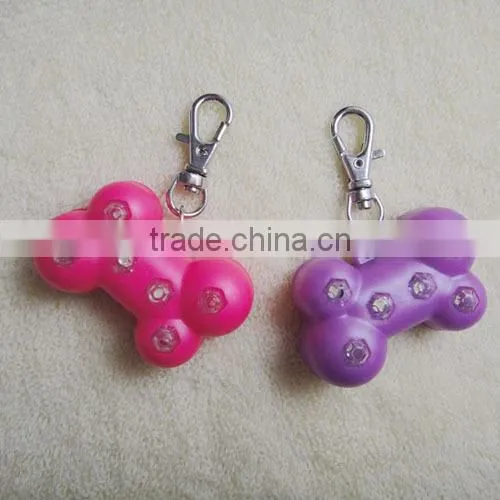 Pet Dog Safety LED Collar Pendant Tags Bone Flashing Blinking Glow Light photo-5
