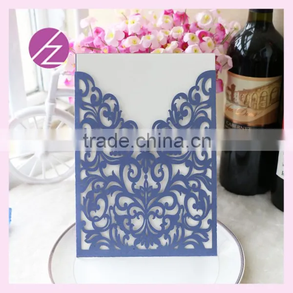 Custom Letterpress Invitations Cards Paper Craft Laser Cut Pocket Thank You /greeting Cards Tiffany Blue Wedding Decorations Quality Choice photo-3