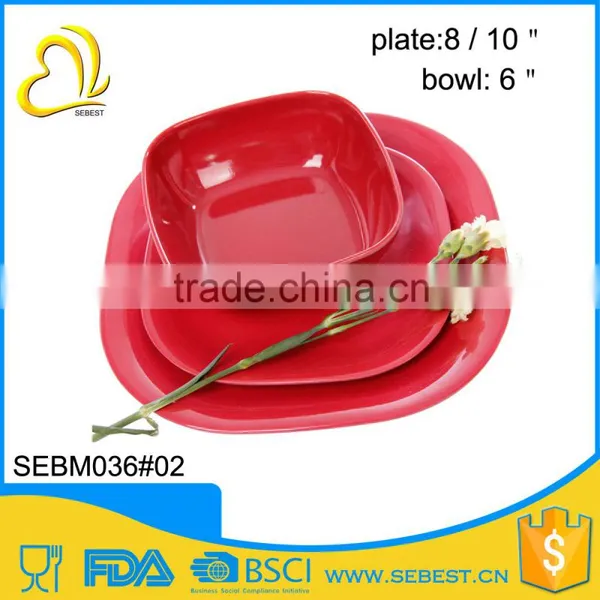 Wholesale Round Shape Solid Color Melamine Bamboo Kitchenware photo-4