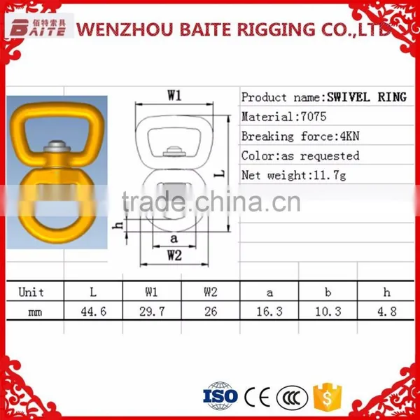 4KN Breaking Force Aluminum Double Swivel Bolt ,Red Swivel Aluminum Ring , Snap Hook Bag Parts & Accessories photo-6