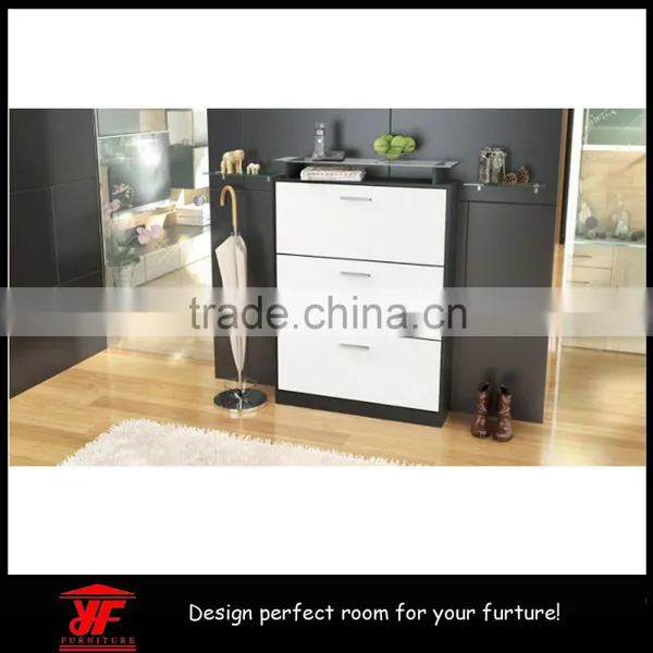 Modern Corner Shoe Storage Sliding Door Glass Shoe Cabinet