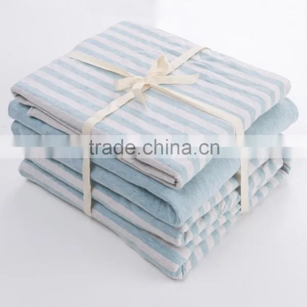 Spinning Knitted Striped 4pcs Bedding Sets/Cotton Striped 4pcs Bedding Sets photo-4