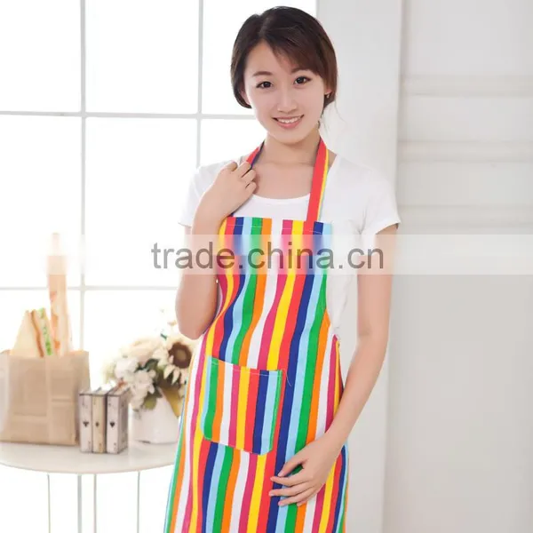 Wholesale Kitchen Accessories Printed Cotton Stripe Design Kitchen Apron