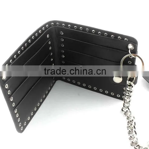 Men's Skull Biker Studded Leather Unique Wallet Chains With a Jeans Long Key Chain photo-3