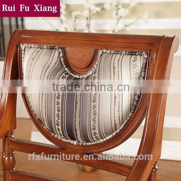 American Country Style Solid Wood Frame Chair With Chenille Fabric Finish for Dining AH-208 photo-5