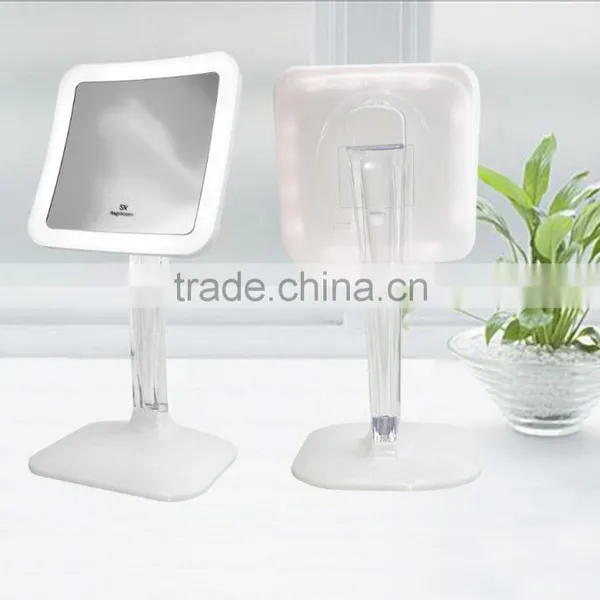 Makeup Mirror Square LED Lighted Vanity Mirror With Base Powerme Cosmetic photo-6