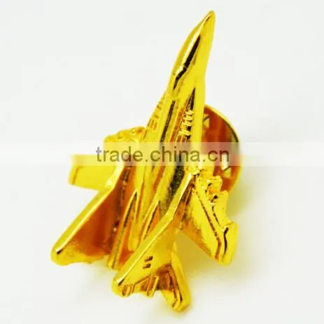 Excellent Quality Gold Airplane Lapel Pin photo-3