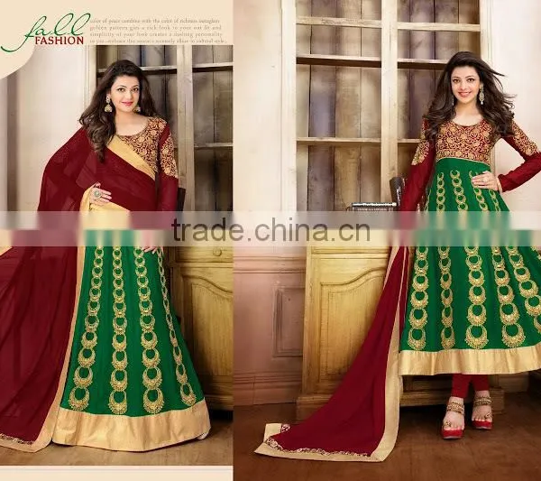 GEORGETTE SEMI STITCHED ANARKALI SUIT photo-4