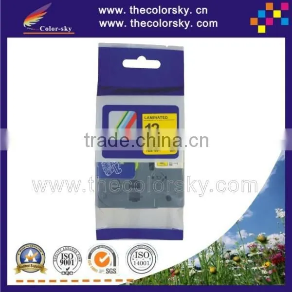 (TZe-631) 2pcs BLACK ON YELLOW tape label cartridge for brother P-touch TZe-631 TZe 631 TZ-631 TZ 631 1/2" (12mm)