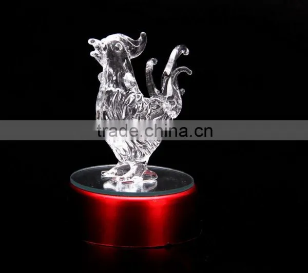 New Rooster Figurine Make Glass Figurines for Home Decration