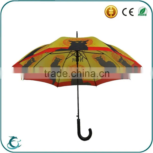 Fashion Heat Transfer Printing Fiberglass Frame Automatic Straight Umbrella photo-3