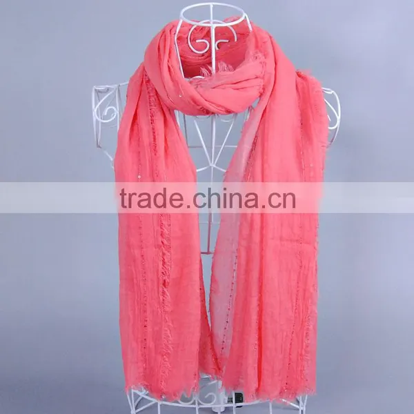 Popular Plain Pure Color Women Scarf Voile Scarves 180*100 Pashmina photo-2