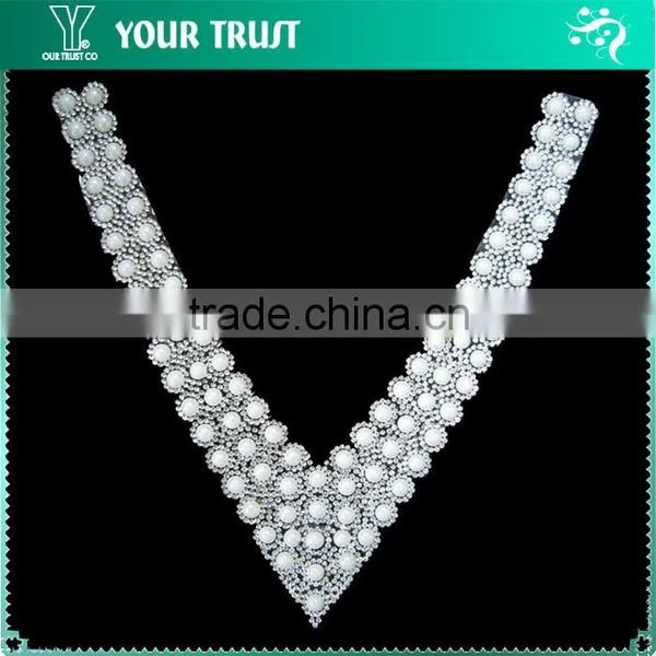 Fashion Ribbon Lady Crystal Jewelry Rhinestone Bead Necklace photo-2