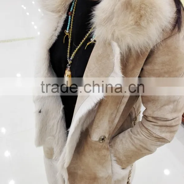 Wholesale Price One Fur Coat for Women / Sheep Leather Jacket photo-3