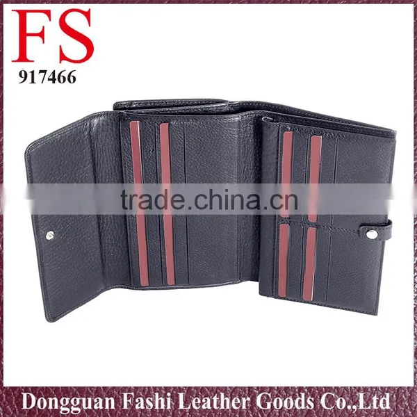 Women Long Black High Quality Leather Wallet photo-5