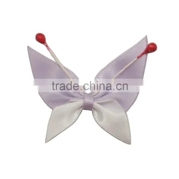 Promotion Gift Tow Color Beautiful Butterfly Shape Ribbon Artificial Flowers