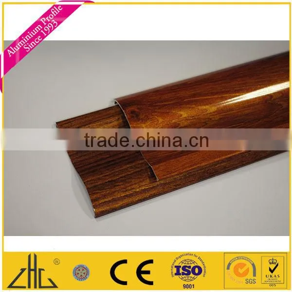 Wow!! Heat Transfer Woodgrain,PVDF Wood Color Aluminium Bar Profiles for Window Door, Glossy Wood Grain Finish Aluminium Profile photo-3