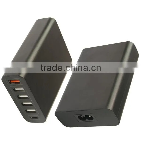HUNDA 5V 12Amp Type C 6-Port USB Charger With Quick Charge 3.0 Plus 4 USB Smart Port photo-3