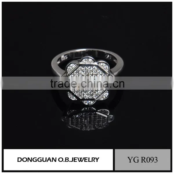 Luxury 925 Sterling Silver Flower Ring/Engagement Ring/Diamond Ring For Girls photo-6