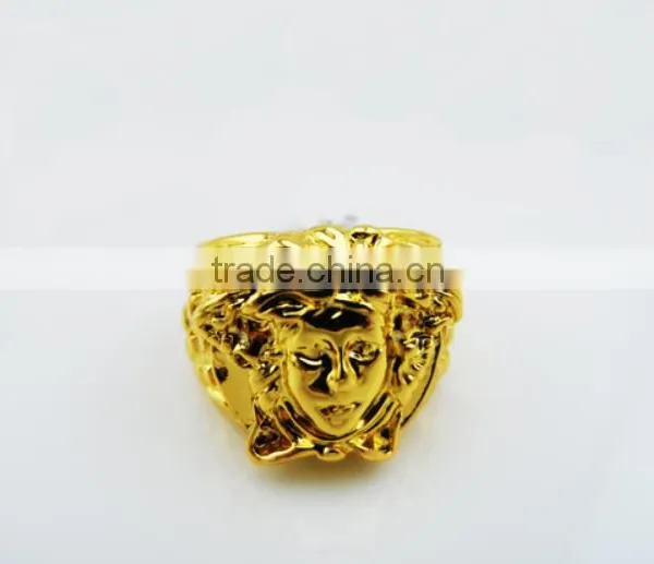 Wholesale Fashion Man Medusa Gold Men's Ring photo-2
