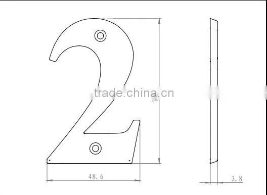 Modern Manufacture Metal Door Numbers and Letters Design,Polished MIRROR Color Door Numbers photo-4
