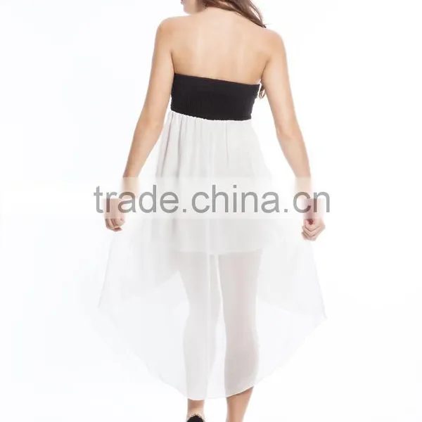 Front Zipper Fashion Ladies Off-shoulder White Party Dresses photo-3
