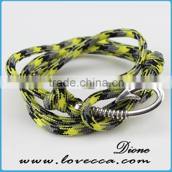 Logo Custom Wholesale Nautical Navy Leather Rope Stainless Steel Black Anchor Bracelet For Men photo-5