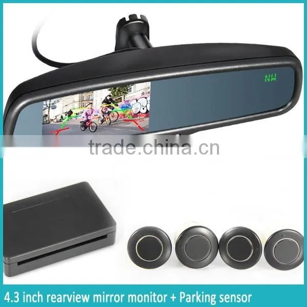 4.3'' Ultrasonic Parking Sensor Rearview Mirror Car Reverse Camera and Parking Sensor photo-4