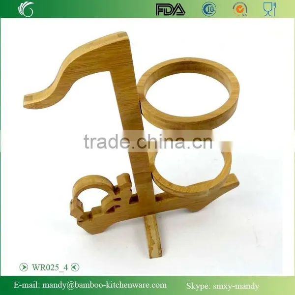WR025 Personalized Antique Wine Rack, Red Wine Holder With Bamboo Material photo-5