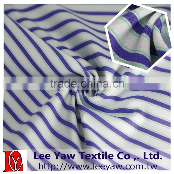 92% Polyester 8% Spandex Yarn Dyed Auto Stripe Jersey Fabric for Garment photo-3