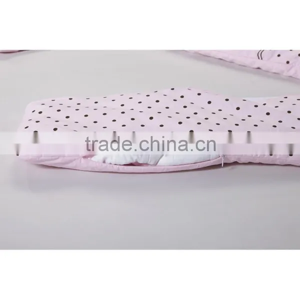 Children's 100% Cotton Baby Sleeping Bag Detachable Sleeve and Detachable Cotton Fillings Quilt for Four Seasons Pink Color photo-3