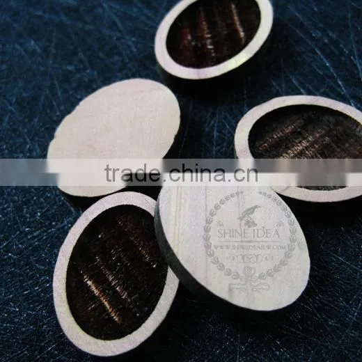 18*13mm Setting Size Vintage Style Natual Log Wood Bezel Oval Pendant Setting DIY Findings Supplies 1421082 photo-4
