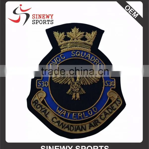 Bullion Wire and Silk Thread Embroidered Patches and Badges | Shield Hand Made Bullion Badge