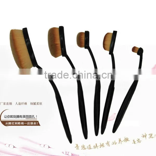 5pcs New Arrival Oval Brushes Black Color Oval Makeup Brush Set Toothbrush Set photo-4
