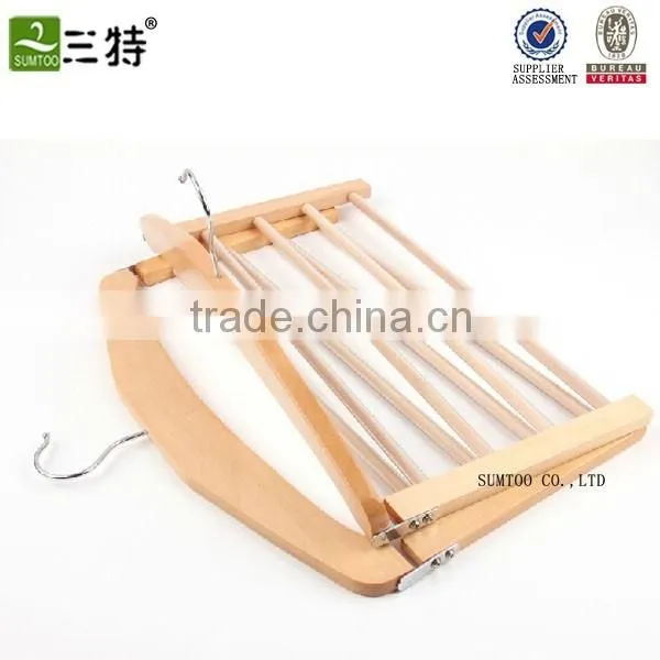 Wholesale A Grade Beech Wooden Scarf Hanger, Wood Hanger for Scarf photo-3