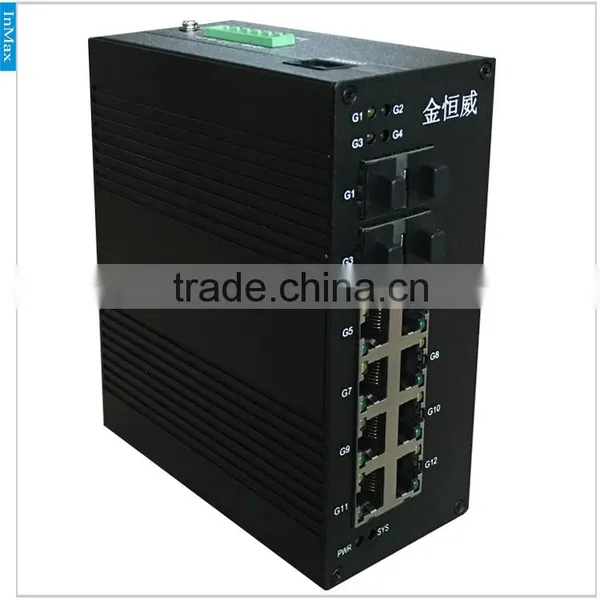 4 Fiber Port and 8 RJ45 Port Din-rail Managed Gigabit Industrial Ethernet Switch for Smart Transportation I712A photo-2