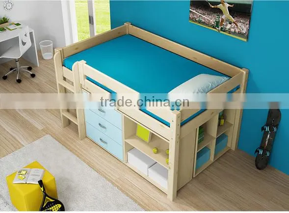 Hot Selling Children Bed New Design Solid Wood Material Kids Bunk Bed photo-2