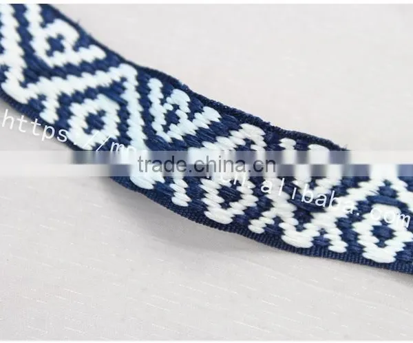 High Quality Polyester 20mm Ethnic Woven Yarn Dyed Webbing for Garment photo-3