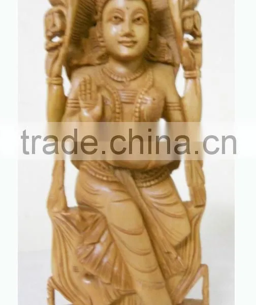 Hindu God Shiva Krishna Goddess Laxmi Sarasvati Ganesha Sandalwood Statue Murti photo-6