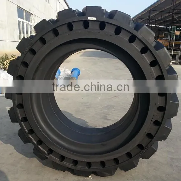 Solid Tire China Backho Skid Steer Loader Tyre Used Rim 10 16.5 photo-5